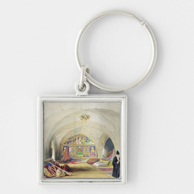 Heraldiska designer, från "konst och bransch", fyrkantig silverfärgad nyckelring (Framsidan)