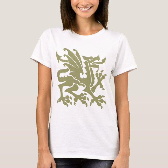 Heraldiska Dragon 01 - Khaki T Shirt (Framsida)