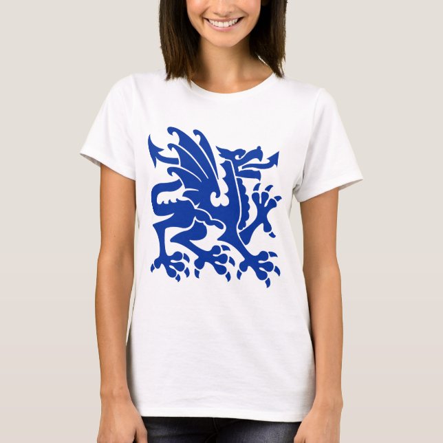 Heraldiska Dragon 01 - marinblå Tee (Framsida)