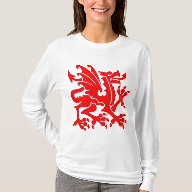 Heraldiska Dragon 01 - Red Tee Shirt (Framsida)