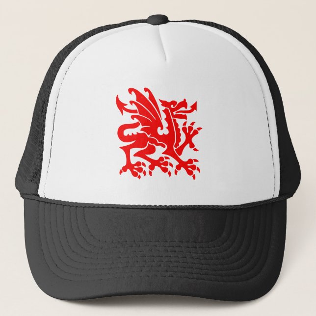 Heraldiska Dragon 01 - Red Truckerkeps (Framsida)
