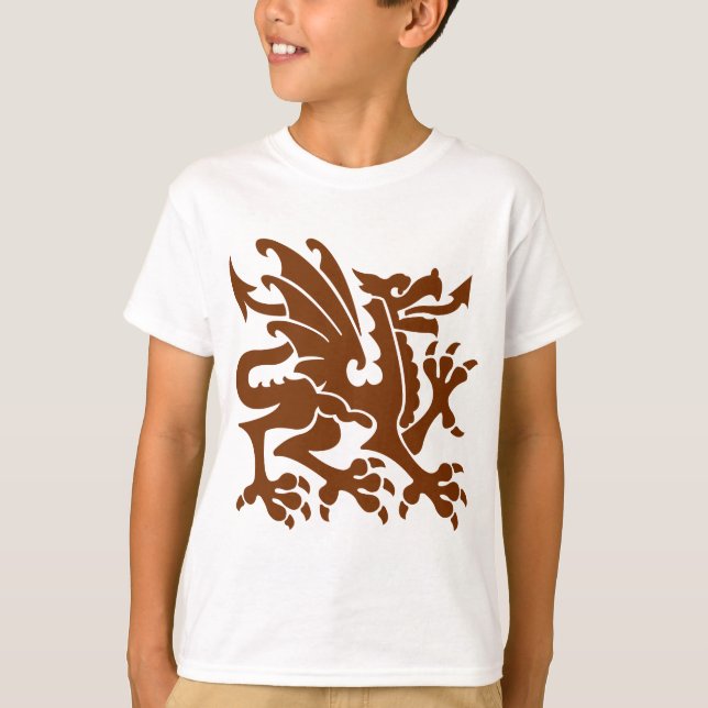 Heraldiska Dragon 01 - Walnut Tee Shirt (Framsida)