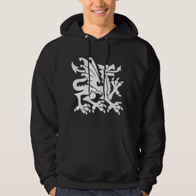 Heraldiska Dragon 01 - White Hoodie (Framsida)
