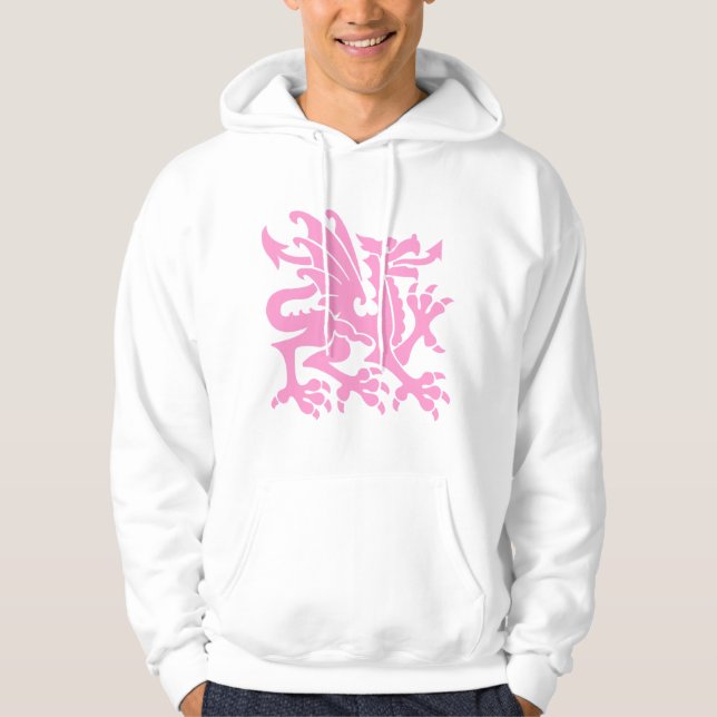 Heraldiska draken 01 - Rosa Hoodie (Framsida)