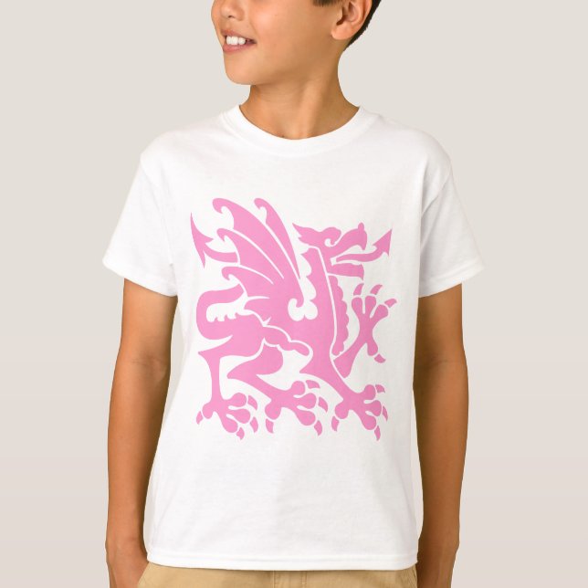 Heraldiska draken 01 - Rosa Tee Shirt (Framsida)