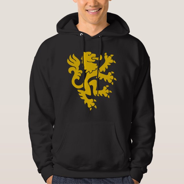 Heraldiska lejona 01 - bärnsten hoodie (Framsida)