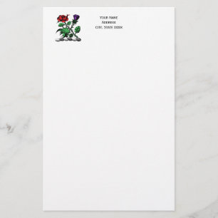 Heraldiska Ro & Thistle Jackar Arm Färg Vapensköld Brevpapper