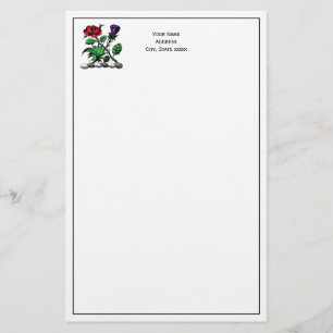 Heraldiska Ro & Thistle Jackar Arm Färg Vapensköld Brevpapper