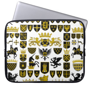 Heraldiska toppar, symboliska mönster. laptop fodral