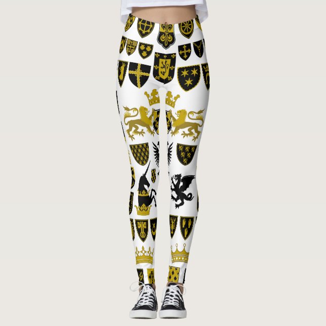Heraldiska toppar, symboliska mönster. leggings (Framsida)