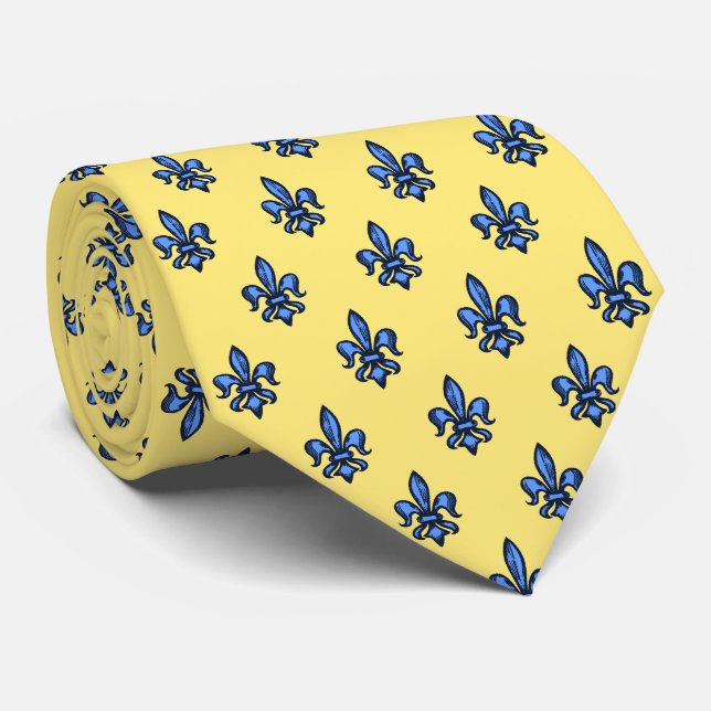 heraldiskt gult dubbelsidigt Fleur-de-lis Slips (Rullad)