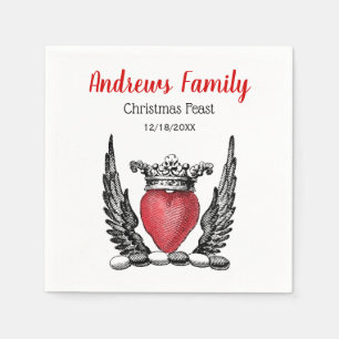 Heraldiskt hjärta med vingar Crest jul Xmas Pappersservett