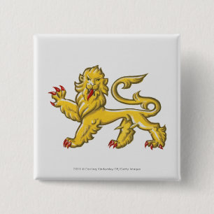 Heraldiskt symbol av lejont statant guardant knapp