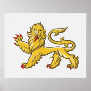 Heraldiskt symbol av lejont statant guardant poster