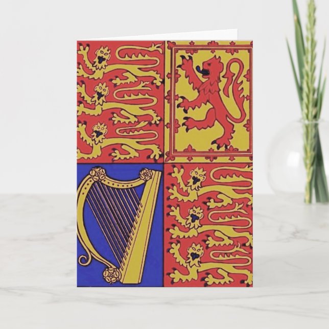 Heraldry med harp och Lejon Kort (Framsida)