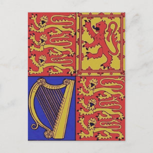 Heraldry med harp och Lejon Vykort