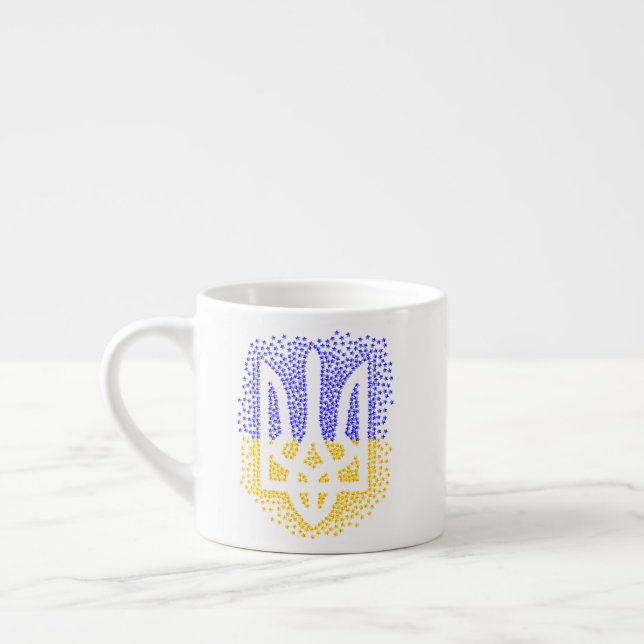 Heraldry trident tryzub-spridningsstjärnor espressomugg (Vänster)