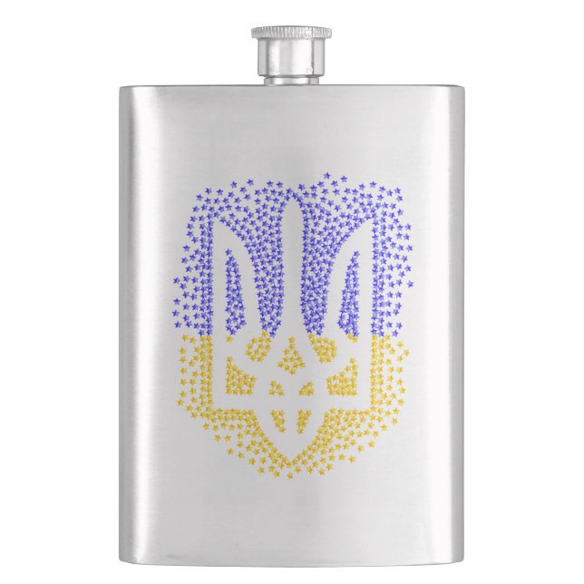 Heraldry trident tryzub-spridningsstjärnor fickplunta (Framsidan)