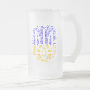 Heraldry trident tryzub-spridningsstjärnor frostat ölglas