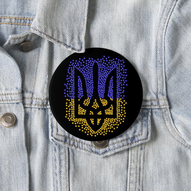 Heraldry trident tryzub-spridningsstjärnor knapp (In Situ)