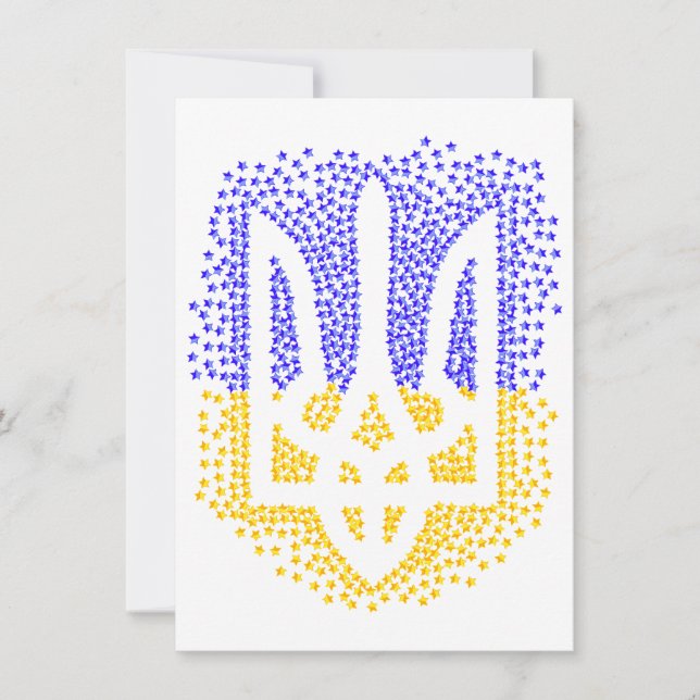 Heraldry trident tryzub-spridningsstjärnor kort (Framsida)