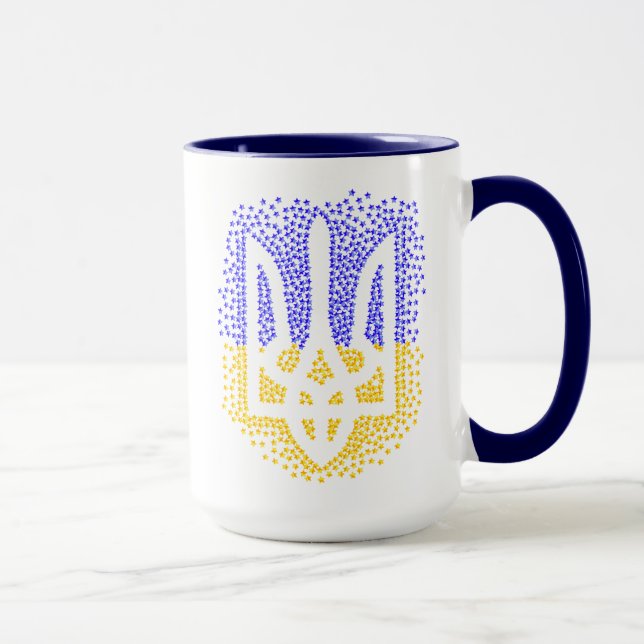 Heraldry trident tryzub-spridningsstjärnor mugg (Höger)
