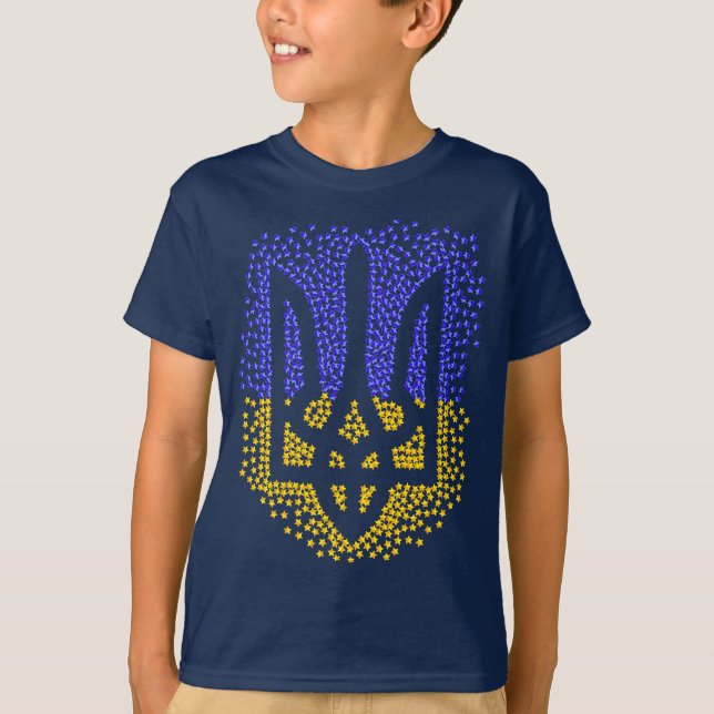 Heraldry trident tryzub-spridningsstjärnor t shirt (Framsida)