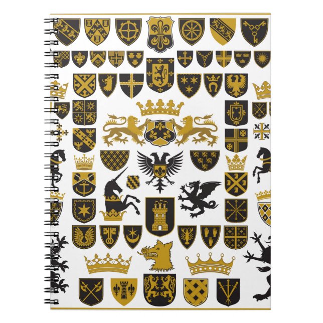 HERALDRY-Vapensköldar och -symboler Anteckningsbok (Framsidan)