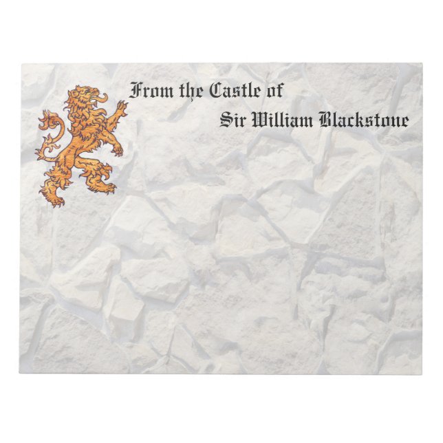 Heralidisk Lejon stenvägg Anteckningsblock (Framsida)