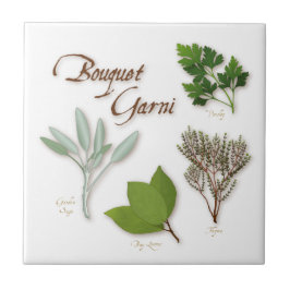 Herb Bouquet Ceramic Tile Kakelplatta
