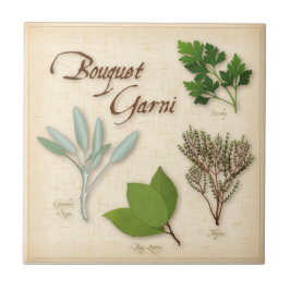 Herb Bouquet Ceramic Tile Kakelplatta