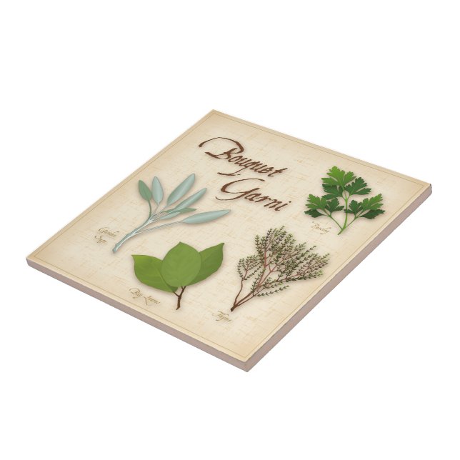 Herb Bouquet Ceramic Tile Kakelplatta (Sidan)