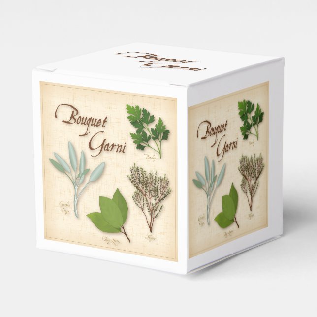 Herb Bouquet Favor Box Presentaskar (Framsidan Sidan)