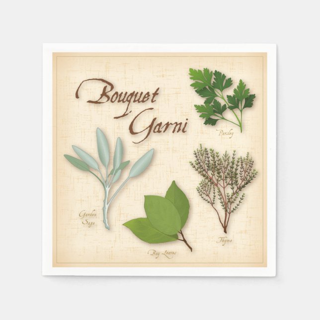 Herb Bouquet Napkins Pappersservett (Framsidan)