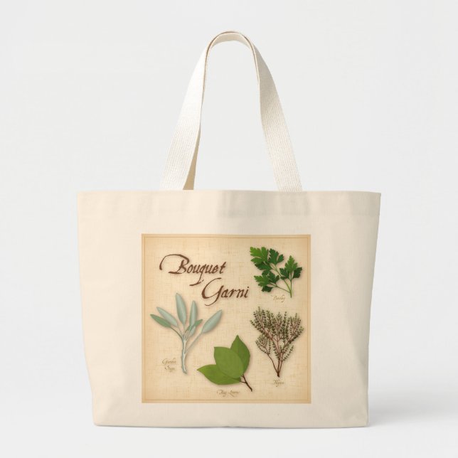 Herb Bouquet Tote Bag Jumbo Tygkasse (Framsidan)