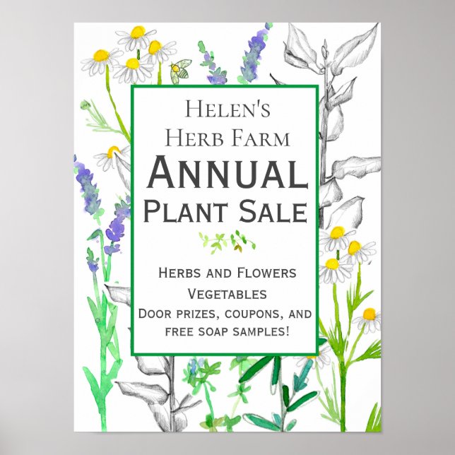 Herb Farm Garden Plant Sale Business Sale Poster (Framsidan)