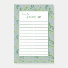 Herb Lövs - lista över köp med blå två kolumner Post-it Block