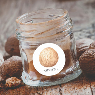 Herb Nutmeg Watercolor Runt Klistermärke