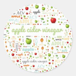HERB ORD-ETIKETT - ÄPPLE CIDER VINEGAR RUNT KLISTERMÄRKE