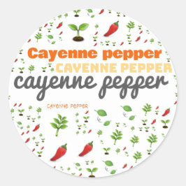 HERB ORD-ETIKETT - CAYENNE PEPPER RUNT KLISTERMÄRKE