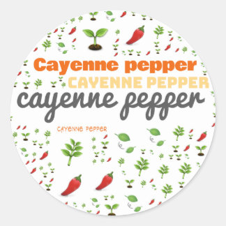 HERB ORD-ETIKETT - CAYENNE PEPPER RUNT KLISTERMÄRKE