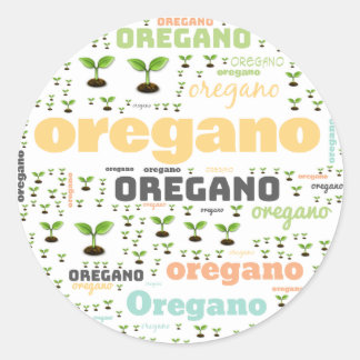 HERB ORD-ETIKETT - OREGANO RUNT KLISTERMÄRKE