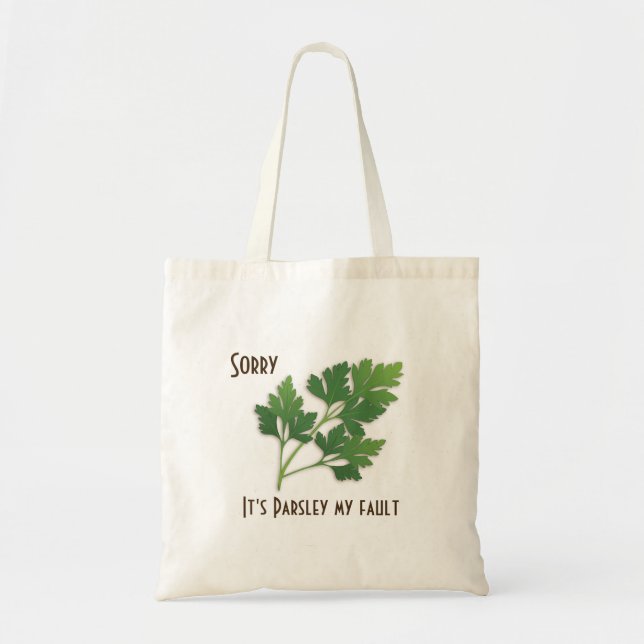 Herb Pun, det är Parsley My Fault Apron Tygkasse (Framsidan)