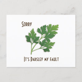 Herb Pun, det är Parsley My Fault Postcard Vykort
