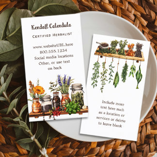 Herb Shelf Herbalist Naturopath Visitkort