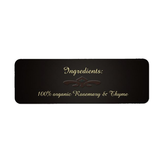 Herb & Spice/ U Plocka Färg Black Board Ingredient Returadress Etikett (Framsidan)