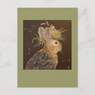Herb the Bun and Jula the cardinal baby vycard Vykort