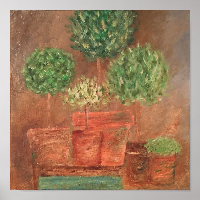 Herb Topiary Evergreen Art Print poster (Framsidan)