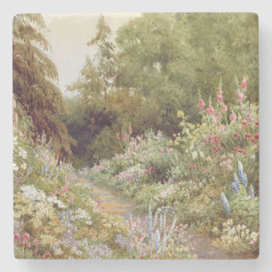 Herbaceous gräns underlägg sten