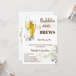 Herbal and Greenery Bubble & Brews Par Shower Inbjudningar